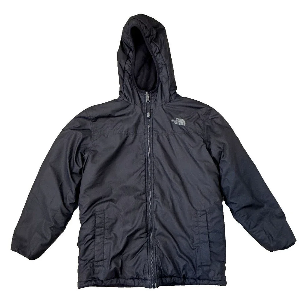The North Face Reversible Black Puffer Fleece Jacket Youth Large 10-12 Gorpcore